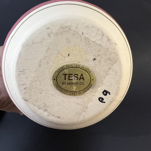 TESA by Maack Pottery Vase Hand Painted  Green Trees Small 7” Tall - Picture 4 of 4